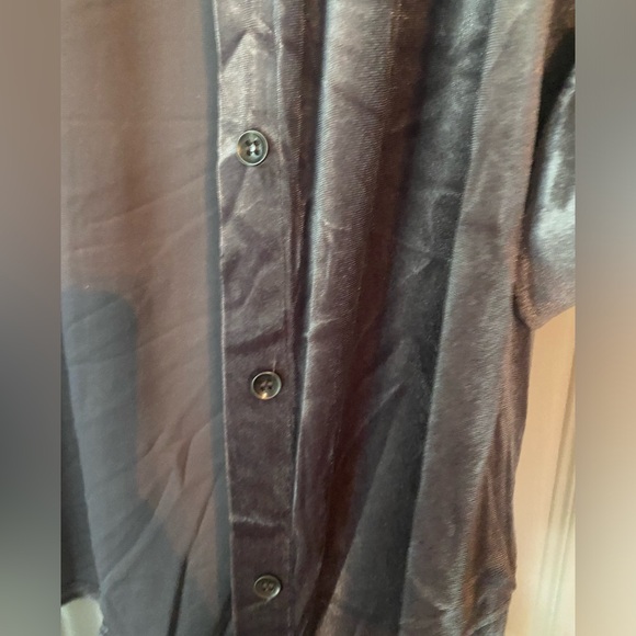 Women’s Easel Mauve button down velour blouse size L - Picture 7 of 10